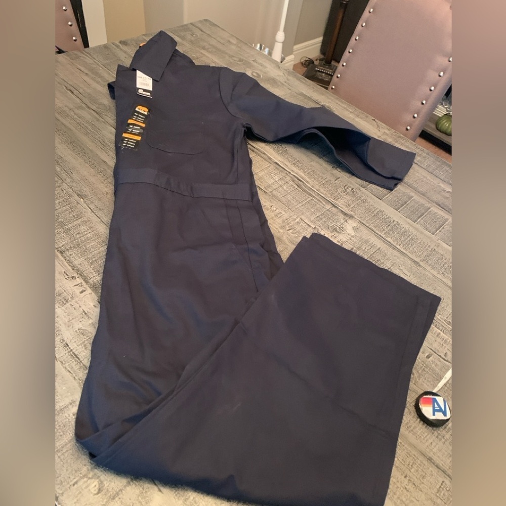 Unisex Navy Jumpsuit, Coverall, NWT 48” chest, short, 28” inseam P2P 26